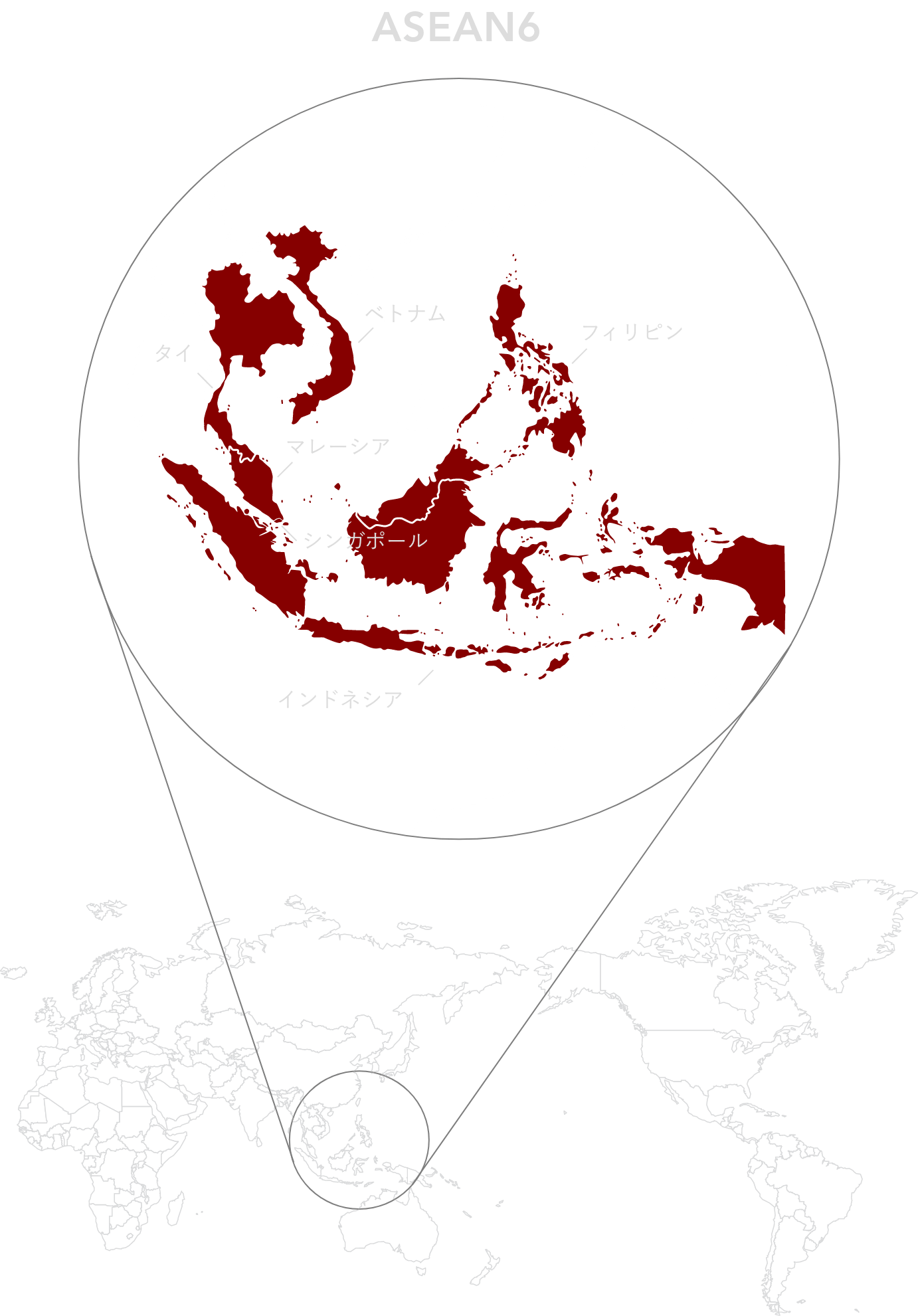 ASEAN6の地図